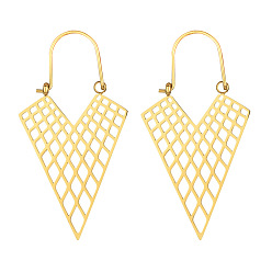 Золотой Богемный стиль 304 треугольные серьги-кольца из нержавеющей стали, золотые, 46x25 мм