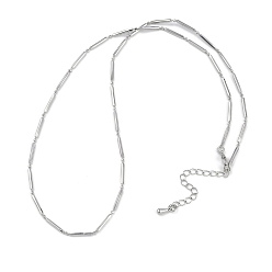 Платина Стойка гальванизированная латунь звено цепи ожерелья для женщин, долговечный, без свинца и без кадмия, платина, 17.95x0.07 дюйм (45.6x0.18 см)