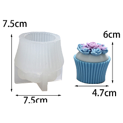 Blanc Moules en silicone de qualité alimentaire, bougie, cupcake, fleur, pour la fabrication de bougies de bricolage, blanc, 75x75mm