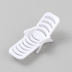 Белый Миниатюрные пляжные кресла из смоляных украшений, украшения для демонстрации микро-ландшафтов, белые, 48x17x16.5 мм