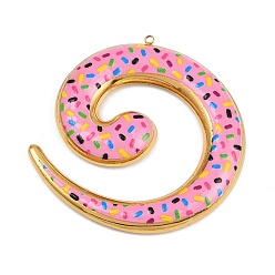 Donut Печатные 304 подвески из нержавеющей стали, reak 18k позолота, вакуумное покрытие pvd, пончик, 62x62x5 мм, отверстие : 1.8 мм