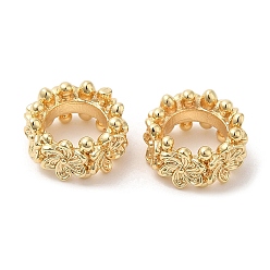 Настоящее золото 14K Экологически чистые латунные бусины с покрытием стойки, долговечный, без свинца и без кадмия, бусины с большим отверстием, цветок, реальный 14 k позолоченный, 10x5 мм, отверстие : 6 мм