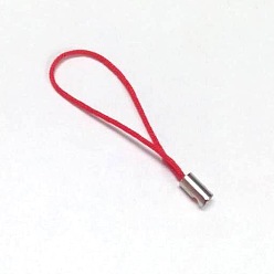 Red Mobile Phone Strap, Colorful DIY Cell Phone Straps, Nylon Cord Loop with Alloy Ends, Red, 50~60mm