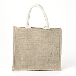 Bräune Tragbare Einkaufstasche aus Jute, wiederverwendbare Einkaufstüte Einkaufstasche, Bräune, 27x31 cm
