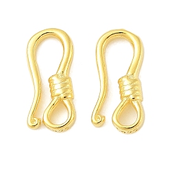 Золотой 925 застежки-крючки из стерлингового серебра, золотые, 9.5x4x1.8 мм, отверстие : 1.5 мм