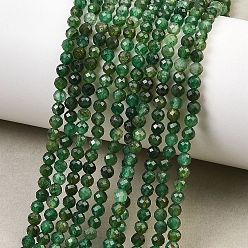 Fuchsite Бусины из натурального фуксита, граненые, круглые, 3 мм, отверстие : 0.7 мм, около 125 шт / нитка, 15.16'' (38.5 см)