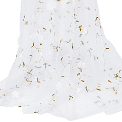 Белый 1ярд полиэстеровой шелковой сетчатой оборки по краю, для платья своими руками, костюм, скатерть, ремесла занавес, домашний винтажный декор, цветочным узором, белые, 1720x0.5~2 мм