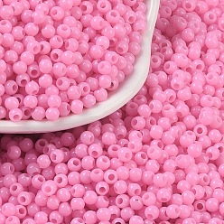 Бледно-Розовый Непрозрачные акриловые бусины, круглые, розовый жемчуг, 3x2.5 мм, отверстие : 1.2 мм, Около 48000 шт / 500 г