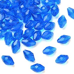 Озёрно--синий Имитация Австрийские кристаллические шарики, класс AAA, к 9 стекло, граненые, двухконусные, Плут синий, 6x9.5 мм, отверстие : 0.7~0.9 мм