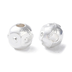Silbern Silberfarbig Aluminium Zwischen perlen, langlebig überzogen, facettiert, Runde, Silbern Silberfarbig, 5x5x4.8 mm, Bohrung: 1.3 mm