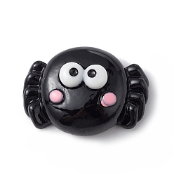 Spider Кабошоны из непрозрачной смолы на Хэллоуин, чёрные, рисунок паука, 19.5x27x10.4 мм