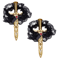 Черный Пластиковые игрушечные мечи для костюмированной вечеринки на Хэллоуин, реквизит для косплея., с бантом из полиэстера, чёрные, 246x81x30.5 мм