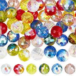 (52) Непрозрачная лаванда 96шт. 6 цвета ab цветные стеклянные бусины с покрытием, граненые круглые, разноцветные, 10x9 мм, отверстие : 1.5 мм, 16 шт / цвет
