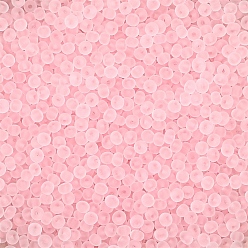Розовый Стеклянный бисер матового цвета, рондель, туманная роза, 4 мм, отверстие : 1 мм, о 100 шт / комплект