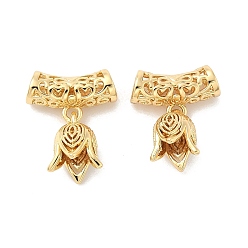 Настоящее золото 18K Латунные подвески, подвески-трубки и ландыши, реальный 18 k позолоченный, 18 мм, отверстие : 4 мм