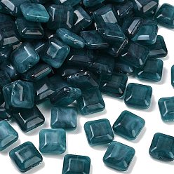 Темно-серый Непрозрачные акриловые бусины, квадратный, граненые, темно-серый, 15.5x15.5x7.5 мм, отверстие : 1.4 мм, о 327~454 шт / 500 г.