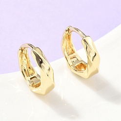 Настоящее золото 18K Серьги-кольца из латуни с закрученными концами, стойки покрытие, без свинца и без кадмия, долговечный, реальный 18 k позолоченный, 13x4 мм