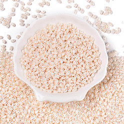 Персиковый Слойка Непрозрачные цвета блестящие стеклянные бусины, окрашенные, 2-луночное, овальные, розовые, 5~6x2.5~3.5x3 мм, отверстие : 0.7~0.9 мм, Около 7500 шт / фунт