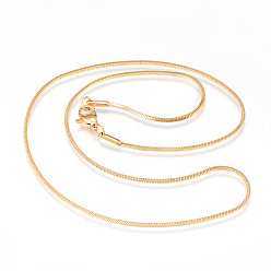 Golden 304 Stainless Steel Snake Chain Necklaces, with Lobster Claw Clasps, Golden, 1.2mmx19.7 inch(50cm)