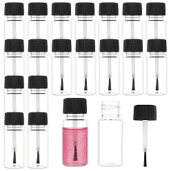 Noir Flacon d'huiles essentielles fait maison, bouteille vide en plastique, avec capuchon et brosse douce, noir, 5.9x2.2 cm, capacité: 10 ml (0.34 fl. oz)
