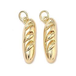 Золотой Латунные подвески, хлебные чары, долговечный, стойки покрытие, без свинца и без кадмия, золотые, 21x6x4 мм, отверстие : 3 мм, Перейти кольцо: 5x1 мм