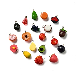 Mixed Shapes Латунные подвески из акрила, без свинца и без кадмия, стойки покрытие, долговечный, золотые, разнообразные, 11~20x9.5~15.5x6~13 мм, отверстие : 0.8~1.8 мм