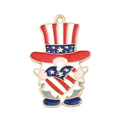 Hat Пасхальные подвески из эмали, чары гнома, золотой свет, красочный, 34x22x1 мм, отверстие : 1.6 мм