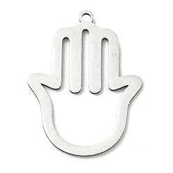 Stainless Steel Color 201 Stainless Steel Pendants, Palm Charms, Cut-Out, Stainless Steel Color, 27x20.5x1mm, Hole: 1.5mm