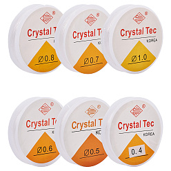 Белый 12рулон 6 стиль круглый кристалл эластичная нить, для браслетов изготовление ювелирных изделий из драгоценных камней ремесло из бисера, белые, 6 стиль / набор