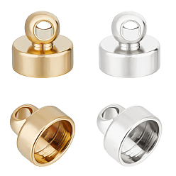 Золотой & Серебряный 40шт 2 цвета латунные подвески, шапка из бисера, без кадмия и без свинца, плоско-круглые, разноцветные, 6x5.5 мм, отверстие : 1.5 мм, внутренний диаметр: 5 мм, 20 шт / цвет