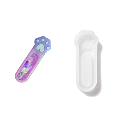 Белый Силиконовые формы для зыбучих песков своими руками, формы для литья смолы, для уф-смолы, изготовление изделий из эпоксидной смолы, кошачья лапа, белые, 82x32x12.5 мм, внутренний диаметр: 75x25x9 мм