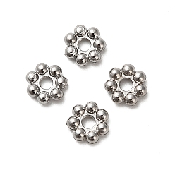 Нержавеющая Сталь Цвет 304 из нержавеющей стали разделительные бусины, цветок, цвет нержавеющей стали, 6x2 мм, отверстие : 1.6 мм