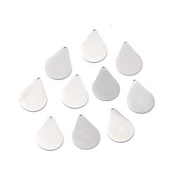 Нержавеющая Сталь Цвет Устойчивые к потускнению 304 подвески из нержавеющей стали, двухсторонний подъемный стол, пустая бирка с матовой отделкой, слеза, цвет нержавеющей стали, 24.5x17.5x1 мм, отверстие : 1.4 мм