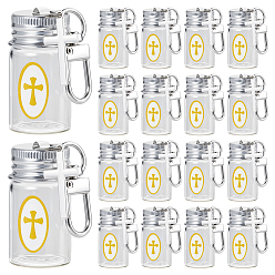 (52) Непрозрачная лаванда Ювелирные изделия, В комплект входят 30 шт. стеклянные пустые бутылочные подвески-украшения, 30шт. подвески из сплава в виде крестов, 1 листовые пластиковые наклейки, разноцветные, 82.5 мм