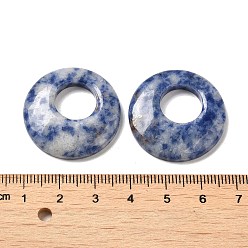 Blue Spot Jasper Natural Blue Spot Jasper Pendants, Donut/Pi Disc Charms, 27.5~28x4.5~5.5mm