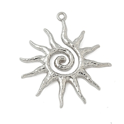 Платина Латунные подвески, солнечные чары, стойки покрытие, долговечный, без кадмия и без свинца, платина, 30x27.5x2.5 мм, отверстие : 1.3 мм