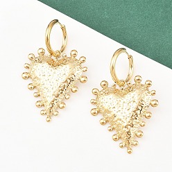 Настоящее золото 18K 304 обруч серьги из нержавеющей стали сердце, ионное покрытие (ip), реальный 18 k позолоченный, 61.5x39.5 мм