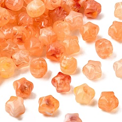 Легкий Лосось Прозрачные акриловые бусины, звезда, два тона, светлый померанцевый, 11x13x10.5 мм, отверстие : 1.6 мм, Около 595 шт / 500 г