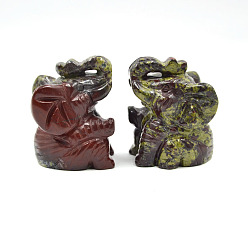 Кровь драконов Резные фигурки целебных слонов из натуральной крови дракона, статуи камней рейки для балансировки энергии медитативной терапии, 35x40x50 мм