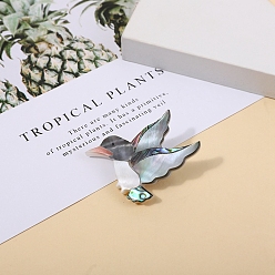 Bird Paua Shell Brooches for Backpack Clothes, Bird, 35x55mm