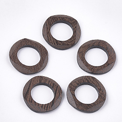 Coconut Brown Wenge Wood Linking Rings, Undyed, Ring, Coconut Brown, 38.5x4~5mm, Hole: 23mm