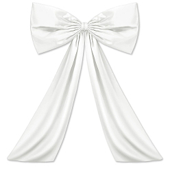 White Cloth Big Bowknot Ornaments, Party Decorations, White, 1050x615x37mm