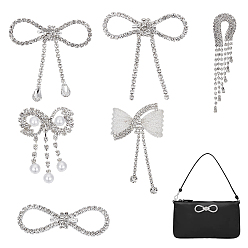 Mixed Shapes 6 шт. 6 стили броши из сплава со стразами для рюкзака и одежды, платина, разнообразные, 23.5~93x25.5~68.5 мм, 1 шт / стиль