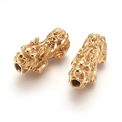 Золотой 304 из нержавеющей стали бусы, ионное покрытие (ip), Pi Xiu, золотые, 26x12x10 мм, отверстие : 3 мм