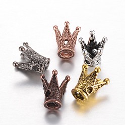 (52) Непрозрачная лаванда Сплавочные бусины, корона, разноцветные, 12.5x12x12 мм, отверстие : 2.5 мм