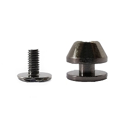 Черный Латунная ретро-пряжка с заклепками и плоской головкой, чёрные, 11x10 мм