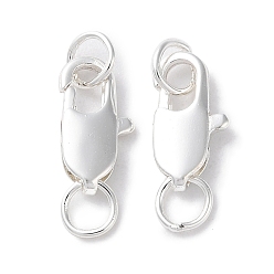 Серебро Стойки обшивки латунь когтя омара застежками, с прыжковых колец, долговечный, без свинца и без кадмия, серебряные, 12x5.8x2.8 мм, отверстие : 3.5 мм