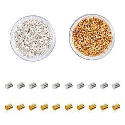 (52) Непрозрачная лаванда Зажимные бусины из латуни, трубка, разноцветные, 1.5x1.5 мм, отверстие : 1 мм, 4000 шт / комплект