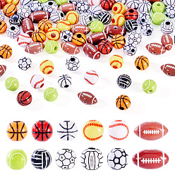 (52) Непрозрачная лаванда 120 шт. 12 стили спортивный стиль акриловые бусины, разнообразные, разноцветные, 9~18x10~16.5x9~12 мм, отверстие : 2.5~4 мм, 10 шт / стиль