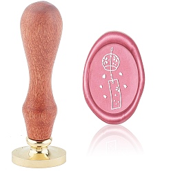 Цветок Набор сургучной печати, печать сургучом твердой латунной головки, деревянная ручка ретро латунный штамп комплект съемный, для конвертов приглашений, подарочная карта, шаблон сакуры, 9x3x2.2 см